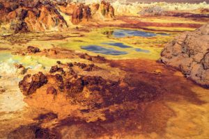 The salty and sulfur rich Danakil depression